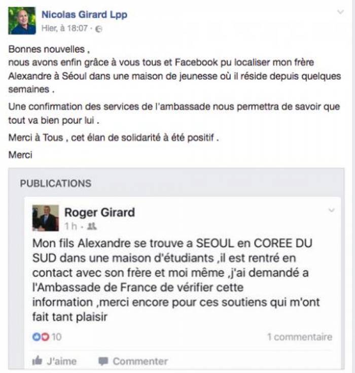 Perdu de vue et retrouvé grâce à Facebook