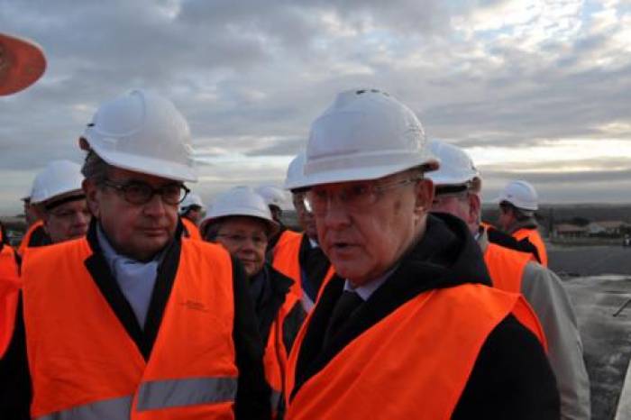 Michel Sapin visite le chantier de la LGV